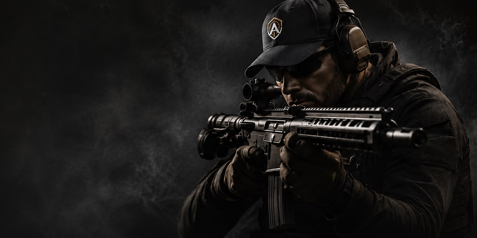 AmmoShooters tactical operator aiming a rifle