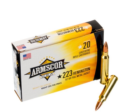 1000 Rounds of .223 Ammo by Armscor – 62gr FMJBT