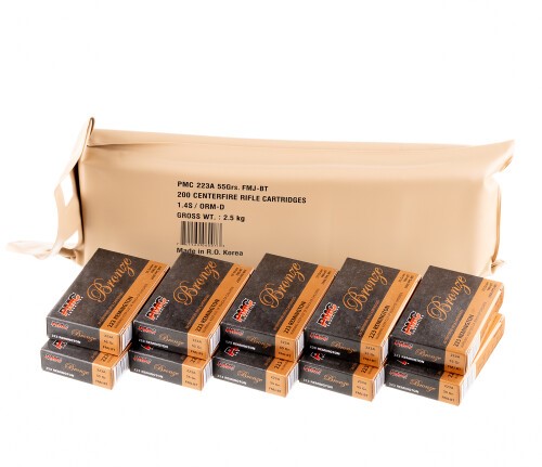 1000 Rounds of .223 Ammo in Battle Packs by PMC – 55gr FMJBT