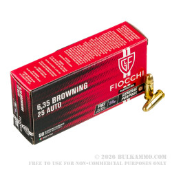 1000 Rounds of .25 ACP Ammo  Fiocchi – 50gr FMJ