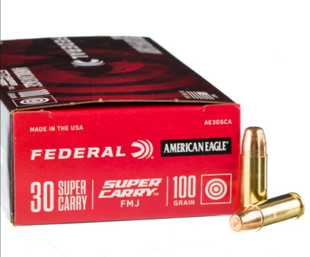 1000 Rounds of .30 Super Carry Ammo by Federal Eagle – 100gr FMJ
