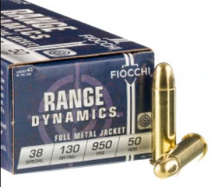 1000 Rounds of .38 Spl Ammo Fiocchi – 130gr FMJ