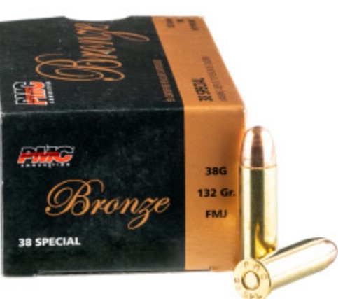 1000 Rounds of .38 Spl Ammo PMC – 132gr FMJ