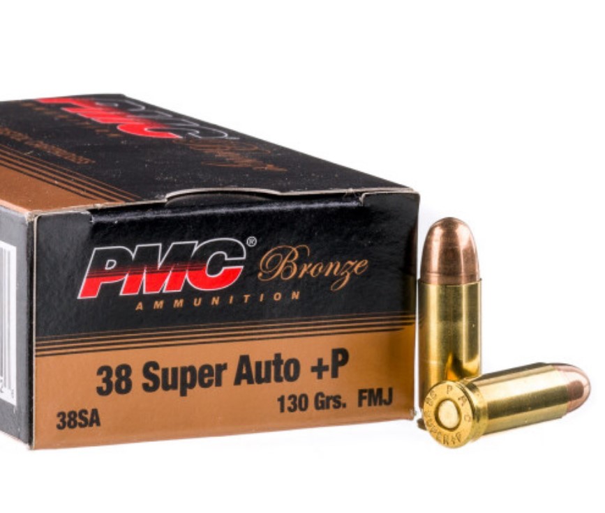 1000 Rounds of .38 Super +P Ammo Bronze – 130gr FMJ
