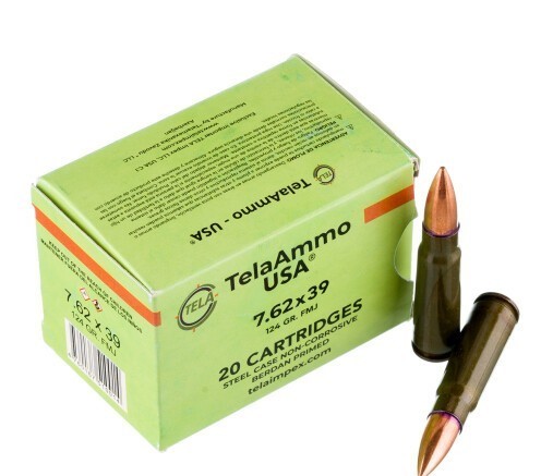 1000 Rounds of 7.62×39 Ammo by Tela Impex – 124gr FMJ
