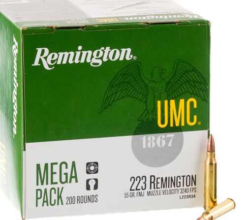200 Round Mega Pack of .223 Ammo by Remington – 55gr MC
