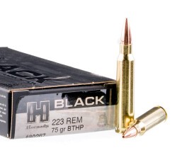 200 Rounds of .223 Ammo by Hornady BLACK – 75gr BTHP Match