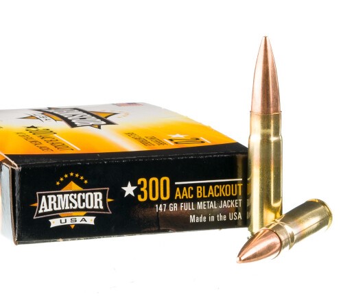 200 Rounds of .300 AAC Blackout Ammo by Armscor – 147gr FMJ