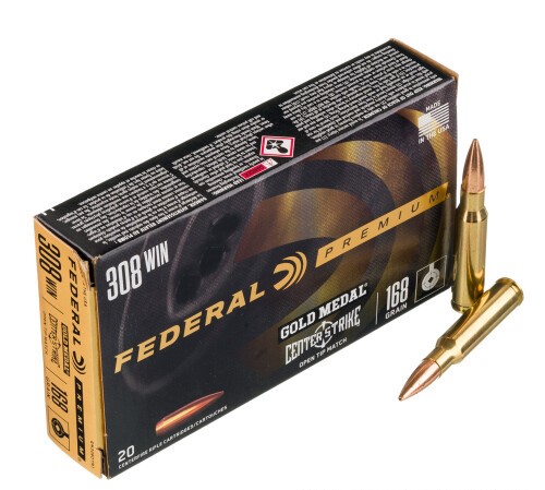 200 Rounds of .308 Win Ammo by Federal Gold Medal CenterStrike – 168gr OTM