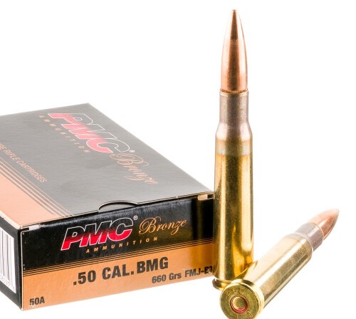 200 Rounds of .50 BMG Ammo by PMC – 660 gr FMJBT