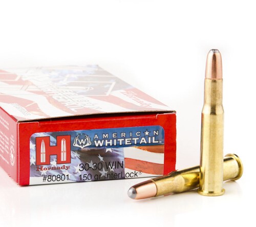 200 Rounds of 30-30 Win Ammo by Hornady American Whitetail – 150gr RN Interlock