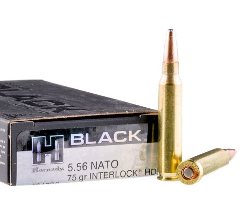 200 Rounds of 5.56×45 Ammo by Hornady BLACK – 75gr InterLock HD SBR