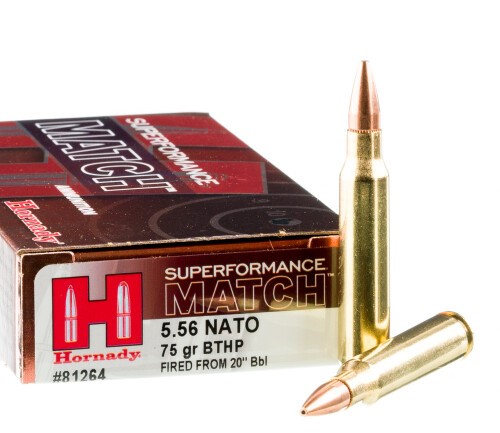 200 Rounds of 5.56×45 Ammo by Hornady Superformance Match – 75gr HPBT