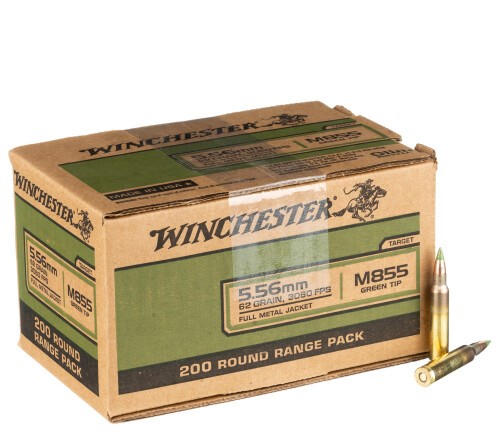 200 Rounds of 5.56×45 Ammo by Winchester – 62gr FMJ M855