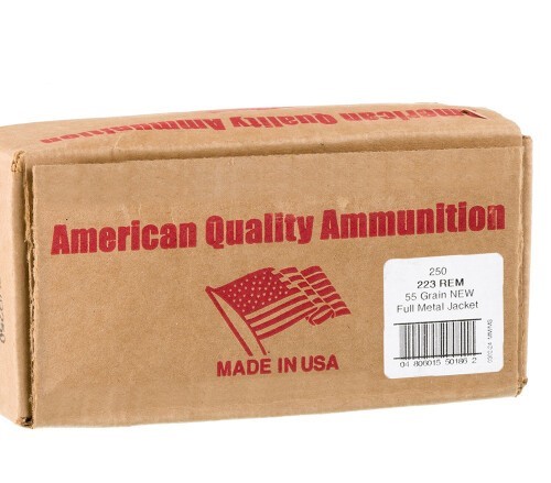 250 Rounds of .223 Ammo by American Quality Ammunition – 55gr FMJ