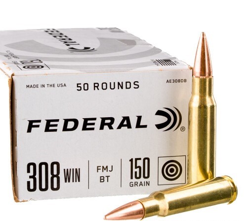 250 Rounds of .308 Win Ammo by Federal American Eagle – 150gr FMJBT