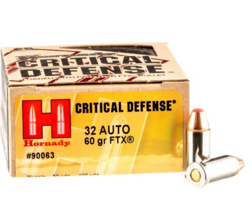 250 Rounds of .32 ACP Ammo by Hornady Defense – 60gr FTX