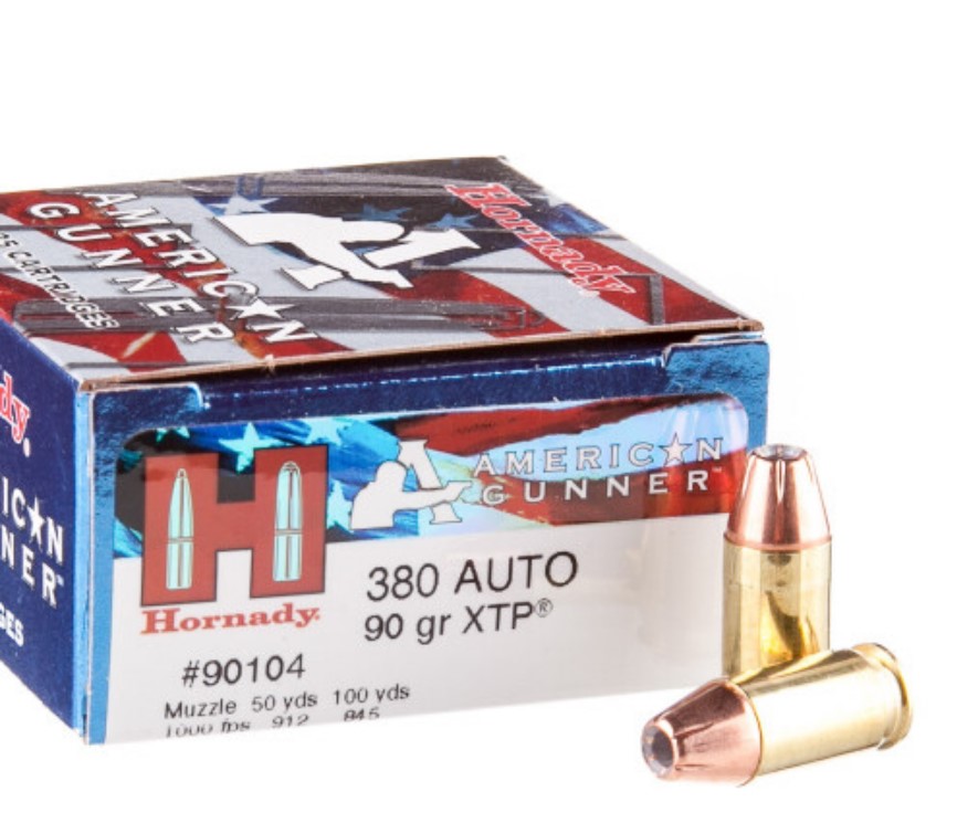 250 Rounds of .380 ACP Ammo by Hornady Gunner – 90gr XTP JHP