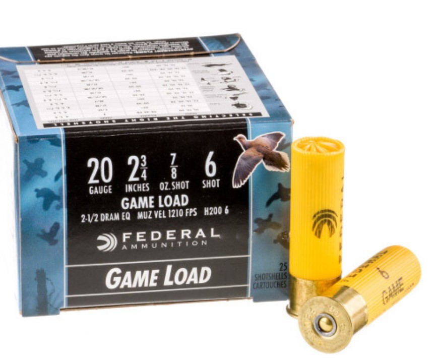 250 Rounds of 20ga Ammo by Federal Game Shok 6 shot