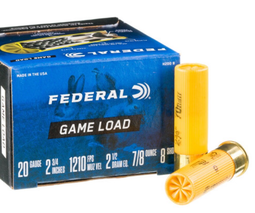 250 Rounds of 20ga Ammo by Federal Game Shok 8 shot