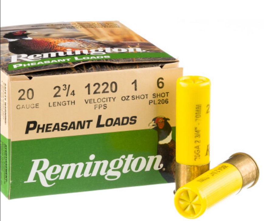 250 Rounds of 20ga Ammo by Remington Pheasant Loads 6 shot