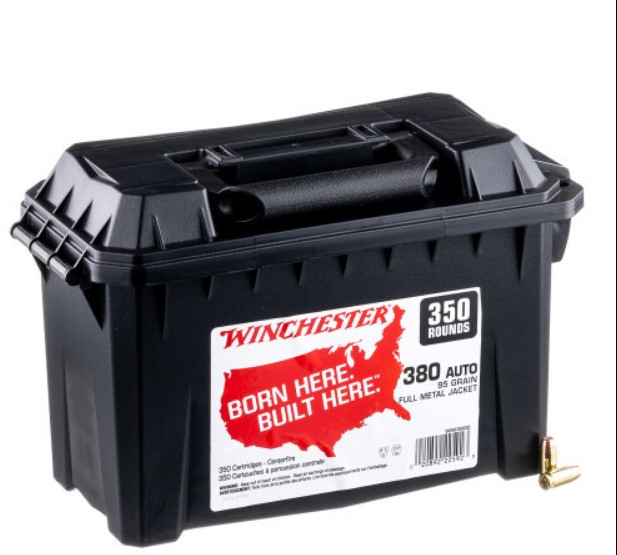 350 Rounds of .380 ACP Ammo in Field  Winchester – 95gr FMJ