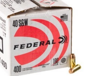 400 Rounds of .40 S&W Ammo Federal Champion – 180gr FMJ