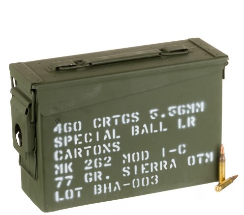 460 Rounds of 5.56×45 Ammo by Black Hills Ammunition in Ammo Can – 77gr OTM Mk 262 MOD 1-C