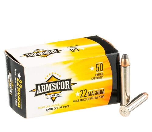 500 Rounds of .22 WMR Ammo by Armscor – 40gr JHP