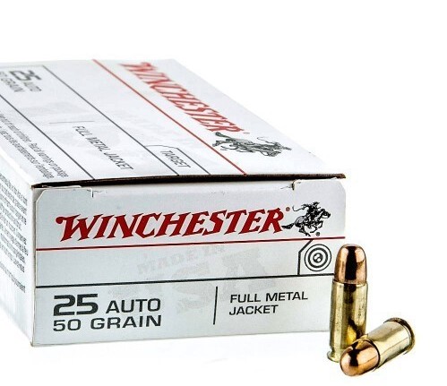 500 Rounds of .25 ACP Ammo by USA – 50gr FMJ