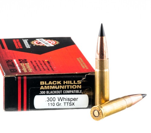 500 Rounds of .300 AAC Blackout Ammo by Black Hills Ammunition – 110gr TTSX