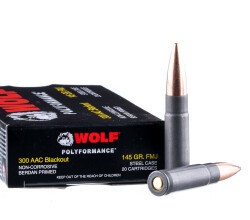 500 Rounds of .300 AAC Blackout Ammo by Wolf – 145gr FMJ