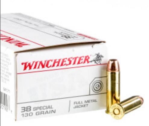 500 Rounds of .38 Special Ammo Winchester USA – 130gr FMJ