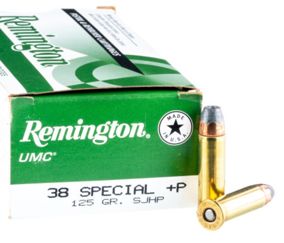 500 Rounds of .38 Spl +P Ammo  Remington – 125gr SJHP