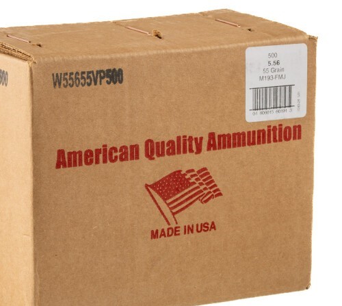 500 Rounds of 5.56×45 Ammo by American Quality Ammunition – 55gr FMJ