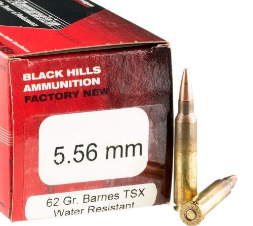 500 Rounds of 5.56×45 Ammo by Black Hills Ammunition – 62gr TSX
