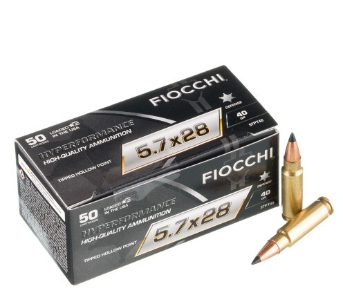 500 Rounds of 5.7x28mm Ammo by Fiocchi – 40gr Polymer Tipped