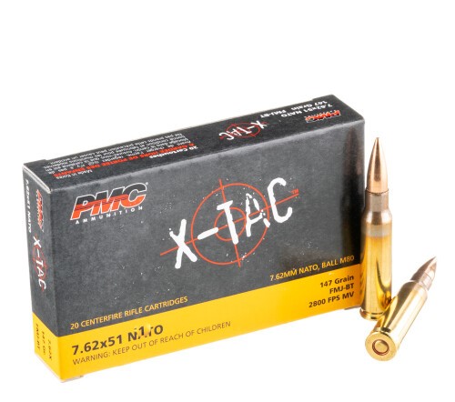 500 Rounds of 7.62x51mm Ammo by PMC X-TAC – 147gr FMJBT