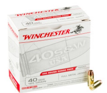 600 Rounds of .40 S&W  Winchester – 165gr FMJ