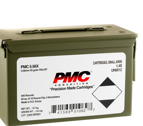 840 Rounds of 5.56×45 Ammo in Stripper Clips by PMC X-TAC – 55gr FMJBT in Ammo Can