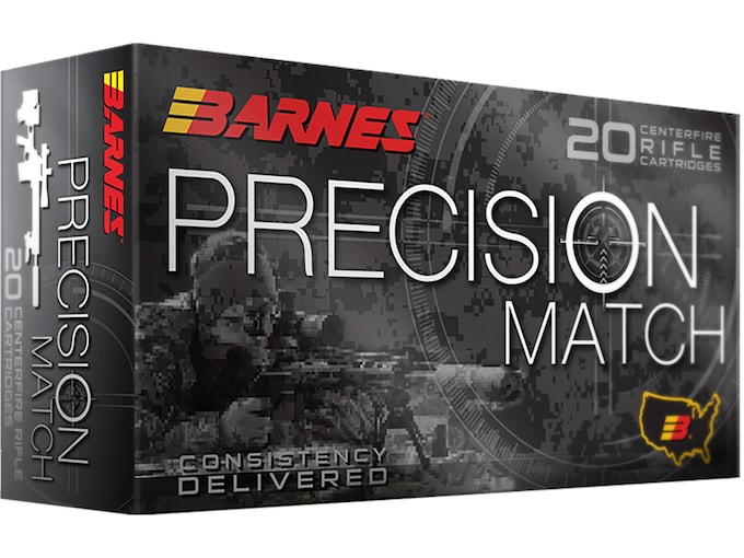 Barnes Precision Match 223 Remington Ammo 55 Grain Barnes Match Burner Box of 20