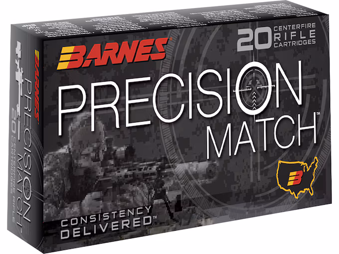 Barnes Precision Match 308 Winchester Ammo 175 Grain Barnes Open Box of 20