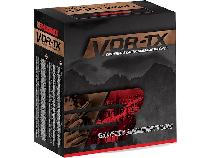 Barnes VOR-TX 9mm Luger Ammo 115 Grain Barnes XPB Solid Hollow Point Lead Free