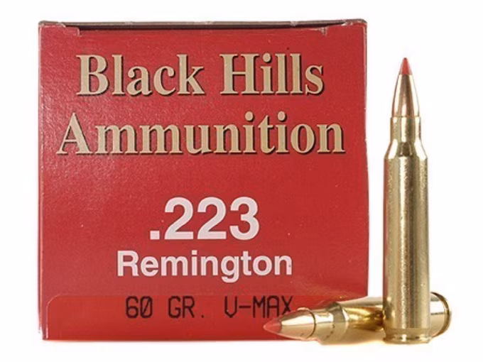 Black Hills 223 Remington Ammo 60 Grain Hornady V-Max  Box of 50