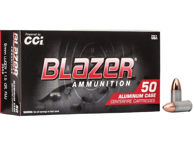 Blazer 9mm Luger Ammo 115 Grain Full Metal Jacket