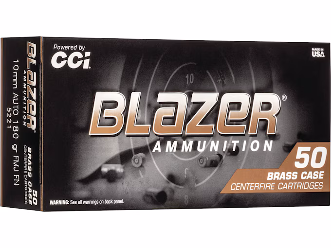 Blazer Brass 10mm Auto Ammo 180 Grain Flat Nose