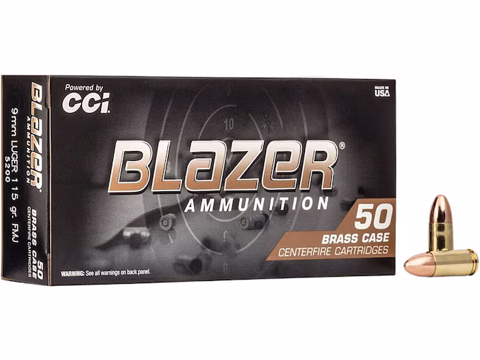Blazer Brass 9mm Luger Ammo 147 Grain Full Metal Jacket
