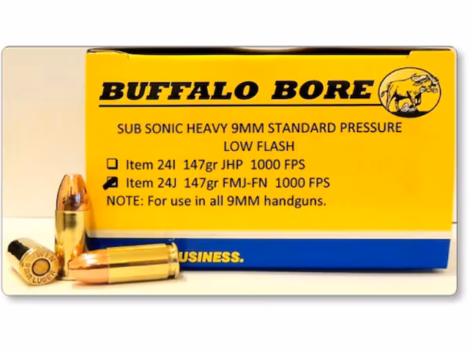 Buffalo Bore 9mm Luger Ammo 147 Grain Full Metal Jacket