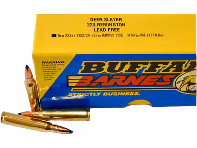 Buffalo Bore Deer Slayer 223 Remington Ammo 55 Grain Barnes TTSX Polymer Box of 20