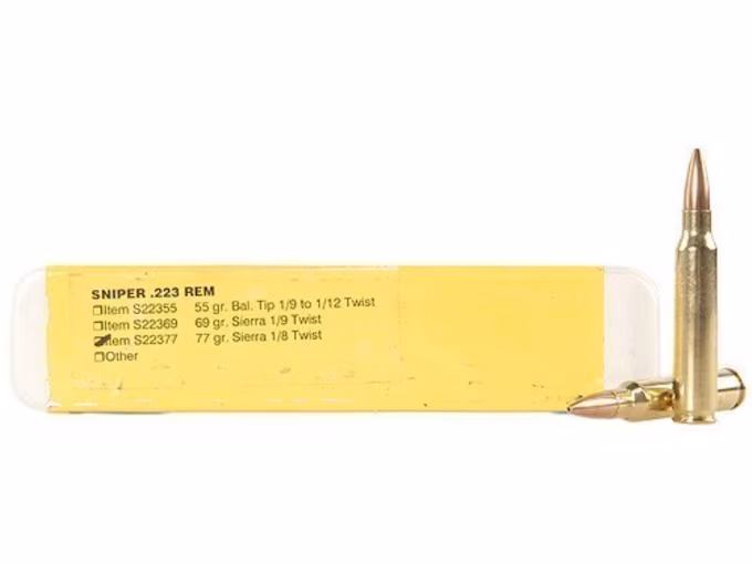 Buffalo Bore Sniper 223 Remington Ammo 77 Grain Jacketed Box of 20